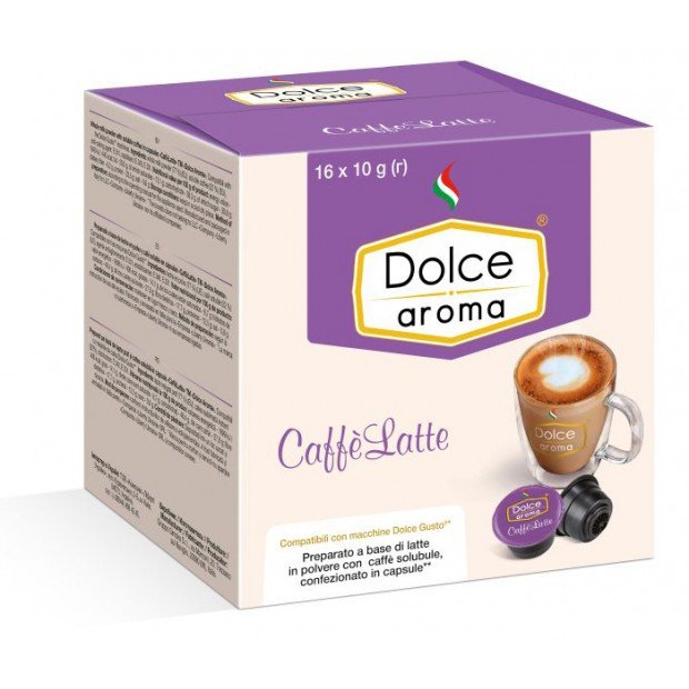 Капсулы Dolce Aroma Caffe Latte, 16 капсул Dolce Gusto Капсулы Dolce Aroma Caffe Latte, 16 капсул Dolce Gusto