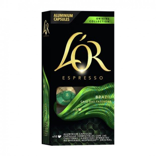 Кофе LOR Espresso Brazil, 10 капсул Nespresso Кофе LOR Espresso Brazil, 10 капсул Nespresso