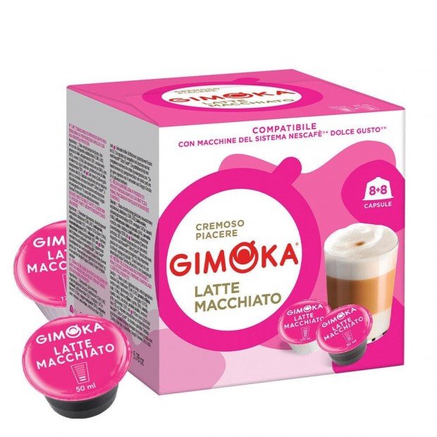 Капсули Dolce Gusto Gimoka Latte Macchiato, 8+8 капсул Капсули Dolce Gusto Gimoka Latte Macchiato, 8+8 капсул