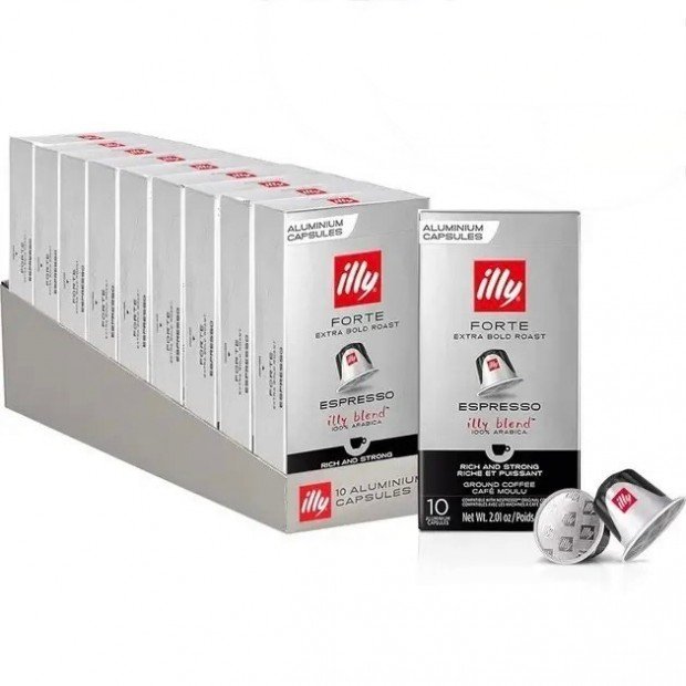 Кава у капсулі Illy Forte Espresso, 10 уп. (100 кава-капсул) Nespresso