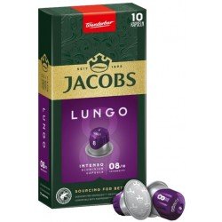 Кава в капсулах Jacobs Lungo 8 Intenso, 10 капсул Nespresso Кава в капсулах Jacobs Lungo 8 Intenso, 10 капсул Nespresso