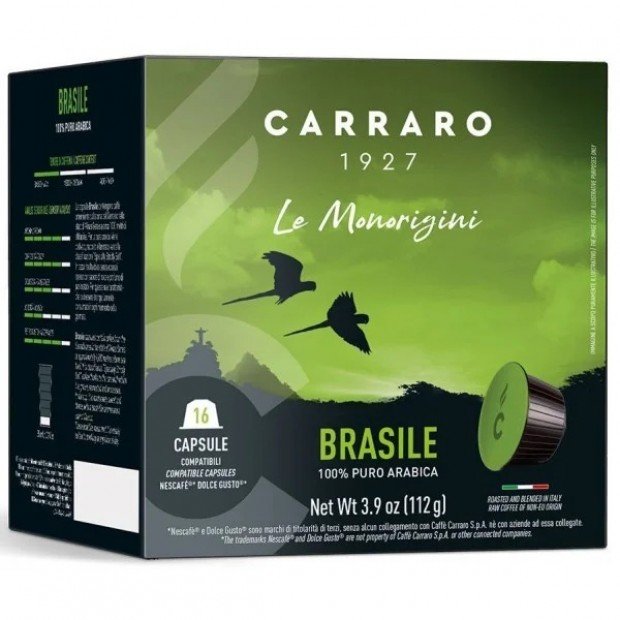 Кава у капсулах Carraro Brasile, 16 капсул Dolce Gusto