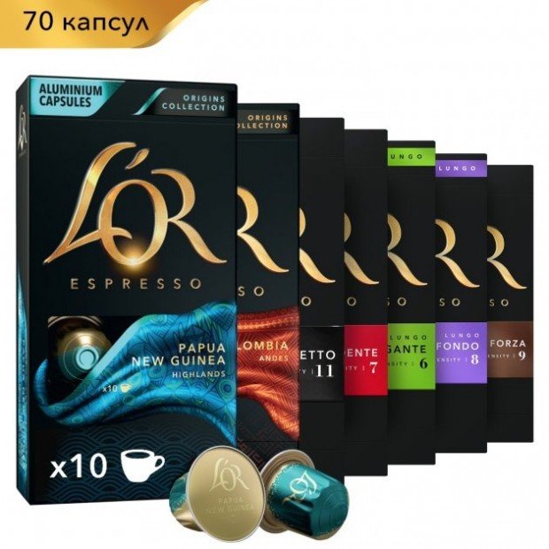Набір кави L&OR Collection - 70 капсул Набір кави L&OR Collection - 70 капсул