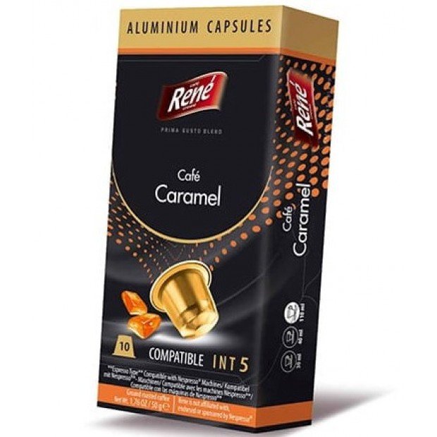 Кава в капсулах Rene Caramel, 10 капсул Nespresso Alu Кава в капсулах Rene Caramel, 10 капсул Nespresso Alu
