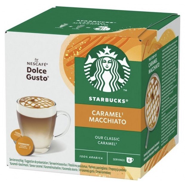Кофе в капсулах Starbucks Caramel Macchiato, 6+6 капсул Dolce Gusto Кофе в капсулах Starbucks Caramel Macchiato, 6+6 капсул Dolce Gusto