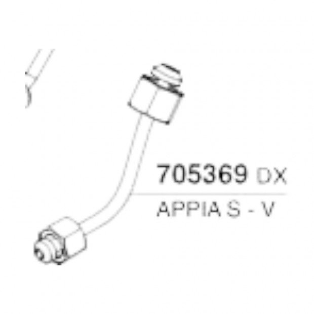 Трубка 3/8-1/4 правая, для расходомера, флоуметра кофемашины APPIA S -V 2/3гр. NUOVA SIMONELLI